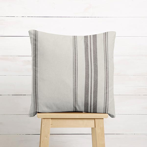 Tissu de décoration Canvas Rayures tissées – anthracite