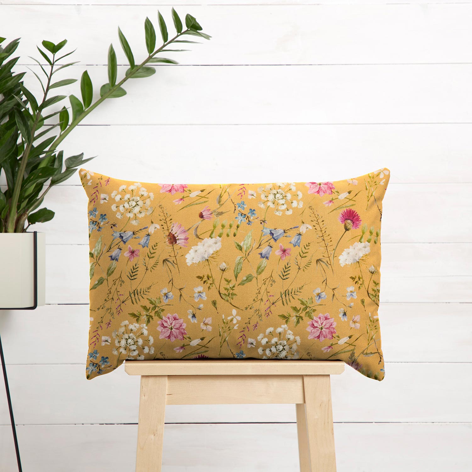 Tissu d’extérieur Canvas fleurs sauvages – jaune soleil