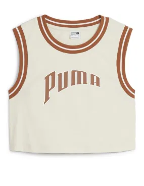 Top Puma Team Graphic Beige Mujer