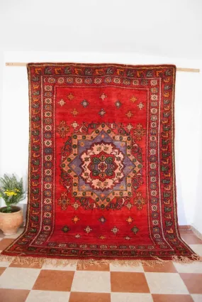 Vintage Rabat rug, The athentic Moroccan rug.